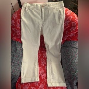 Chino by Anthropologie White Speckled Rainbow Relaxed Pants size 31/12